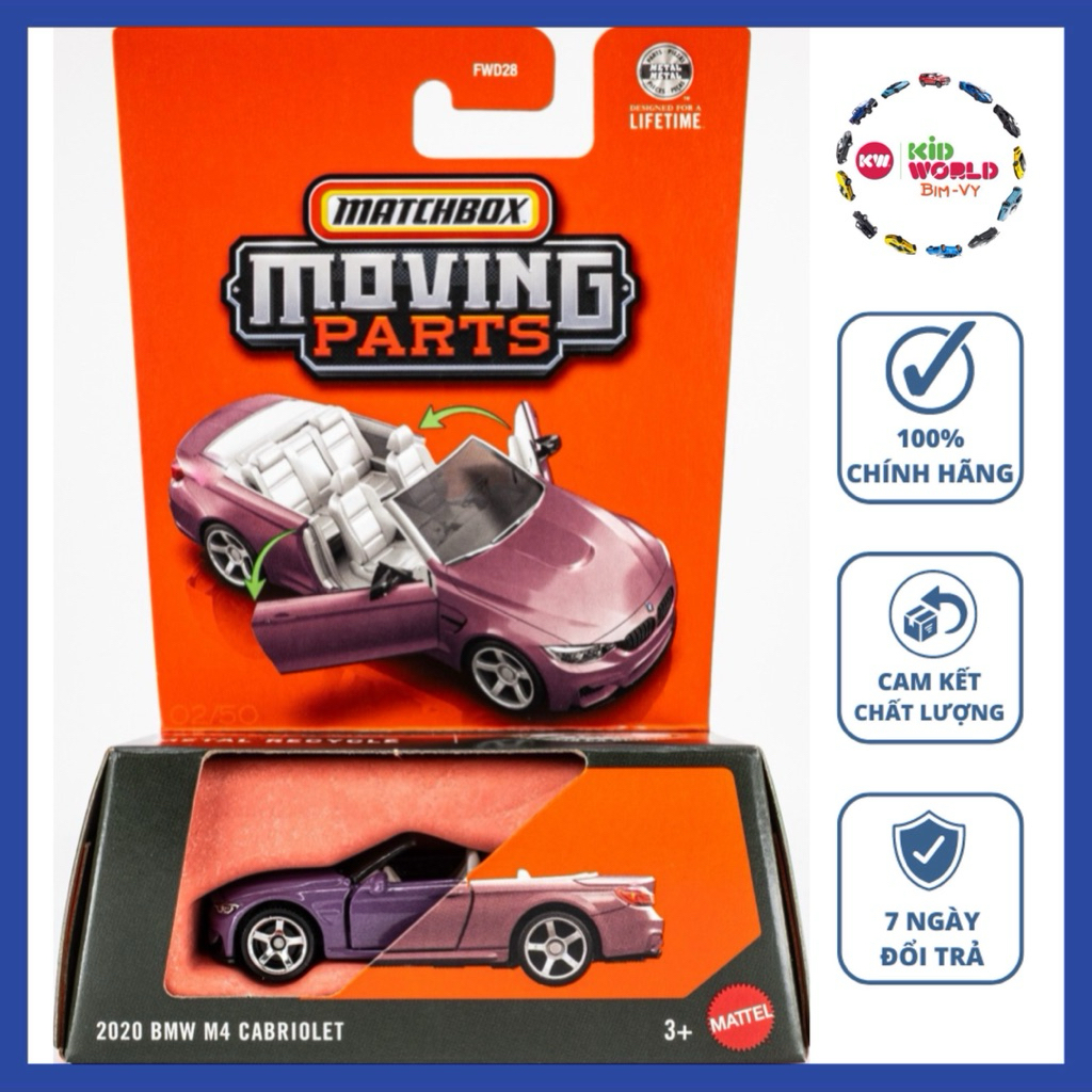 Xe mô hình Matchbox Moving Parts Series 2020 BMW M4 Cabriolet JHV50.