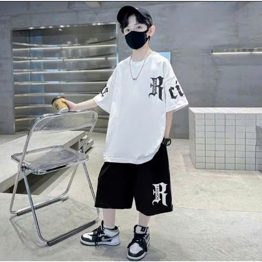 Set bộ ngắn tay quần đùi mẫu R- FASHION dành cho bé trai từ 18-52kg,thiết kế năng động,chất thoáng m