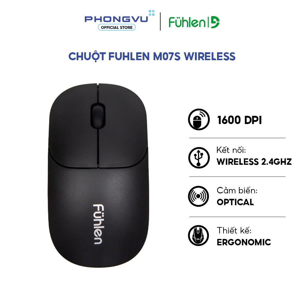 Chuột không dây Fuhlen M07S (Đen) - Bảo hành 24 tháng
