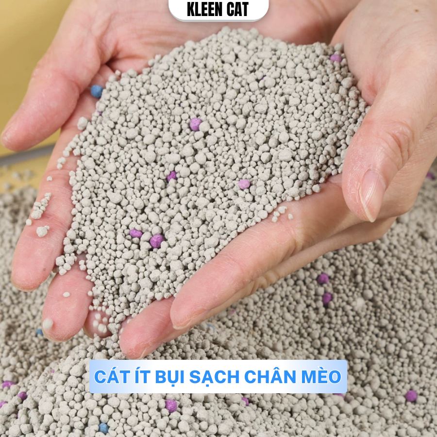 Cát Vệ Sinh Cho Mèo Premium Cat Litter Kleen, Cát Mèo Siêu Vón Cục túi 9l - 4kg