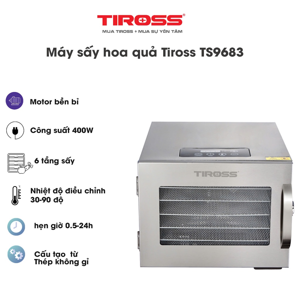 [Tiross - Việt Nam] Máy sấy hoa quả, thực phẩm Tiross TS9683