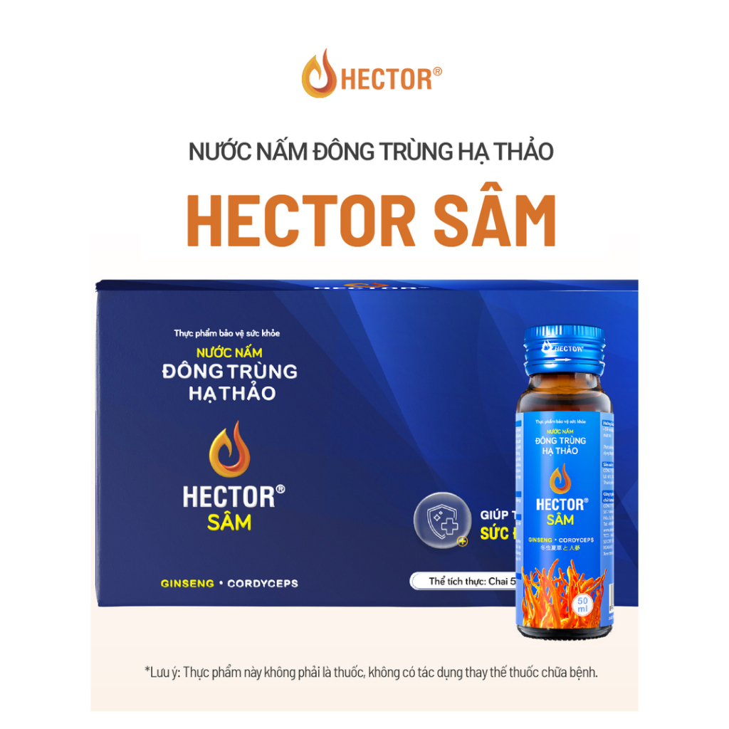 HECTOR SÂM - Nước đông trùng hạ thảo hector Sâm, tăng đề kháng, cải thiện sức khỏe, cải thiện giấc n