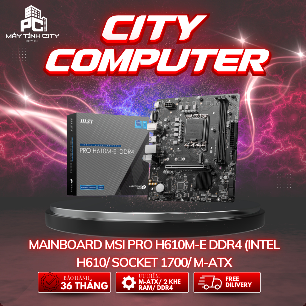 Mainboard MSI PRO H610M-E DDR4 (Intel H610/ Socket 1700/ M-ATX/ 2 khe ram/ DDR4) - NEW