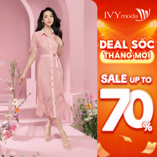 Đầm ren phối đai nơ nữ IVY moda MS 48M8331