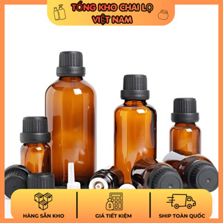 Lọ Đựng Tinh Dầu Thủy Tinh Nhỏ Giọt 5ml – 100ml Màu Nâu Chiết Serum, Tính Chất Tiện Lợi
