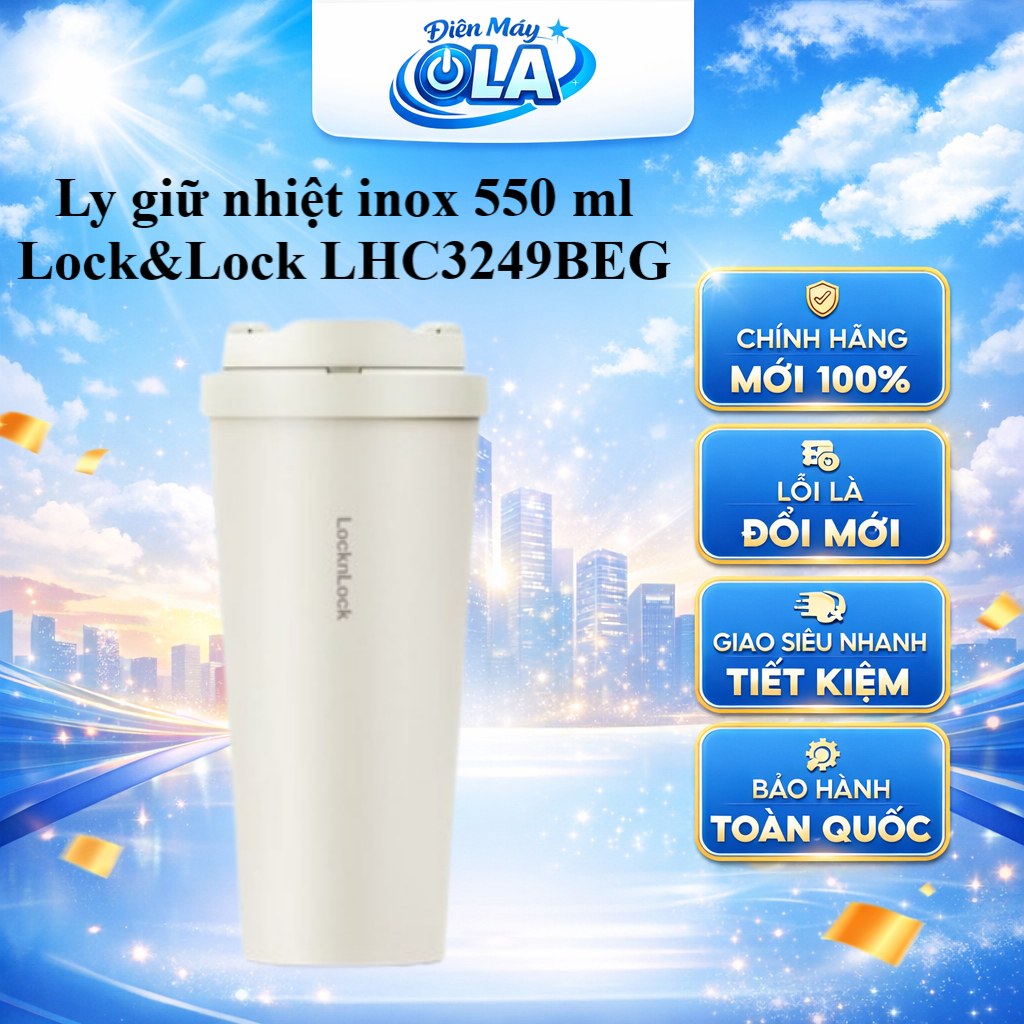 LHC3249BEG - Ly giữ nhiệt inox 550 ml Lock&Lock LHC3249 - GIAO TOÀN QUỐC