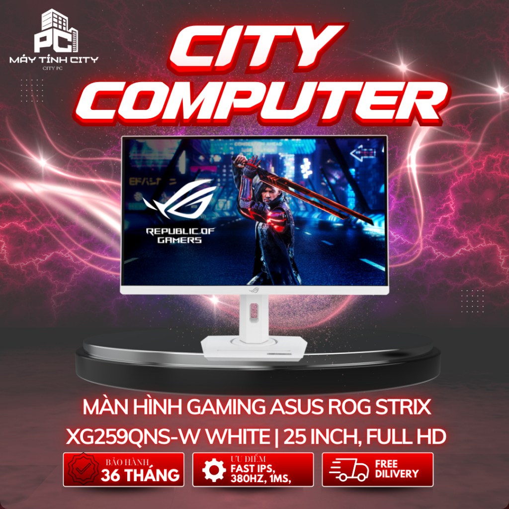 Màn hình Gaming ASUS ROG Strix XG259QNS-W White (25 inch, Full HD, Fast IPS, 380Hz, 1ms, phẳng)