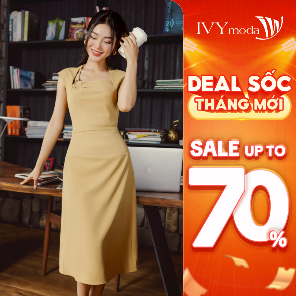 Đầm A tay hến nữ IVY moda MS 48B9620