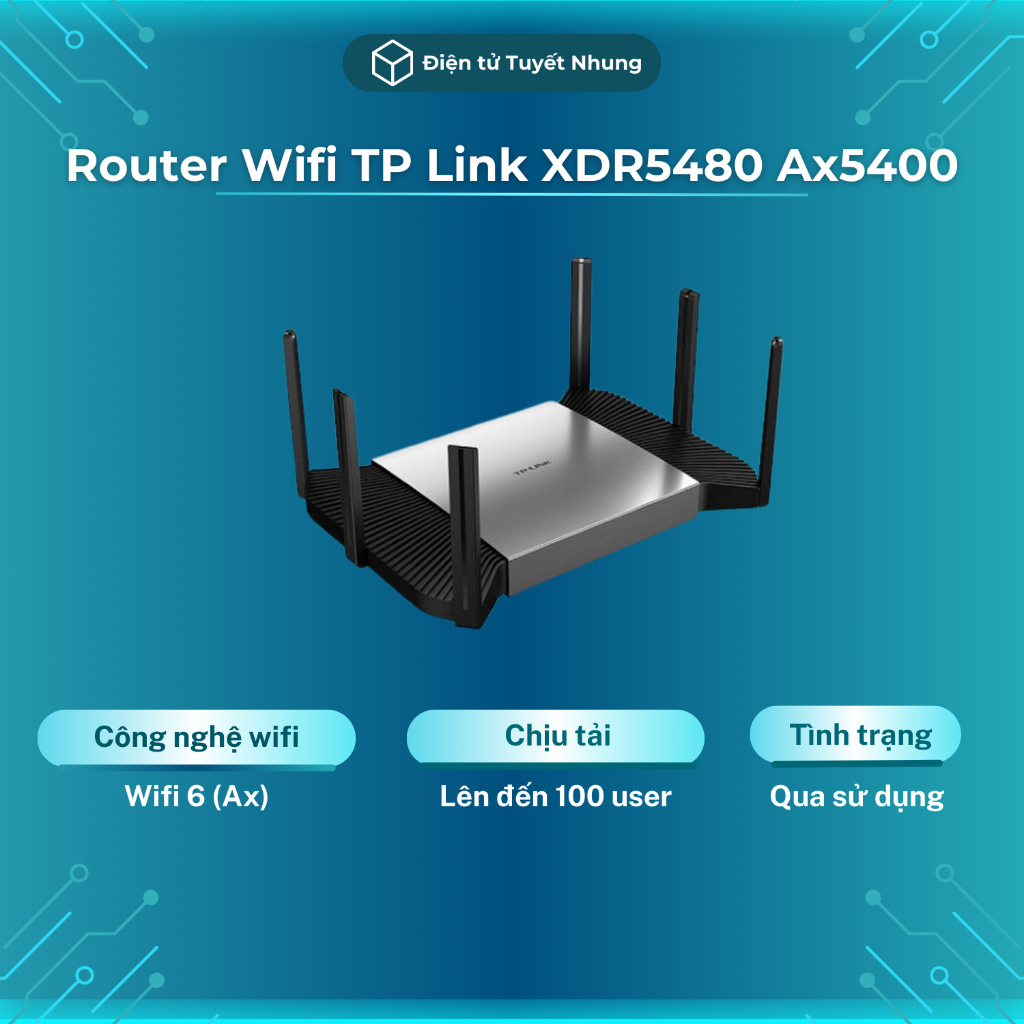 Router TP Link XDR5480, Chuẩn AX5400, Băng Tần Kép - Router Wifi QSD, Bảo Hành 1 Tháng 1-1