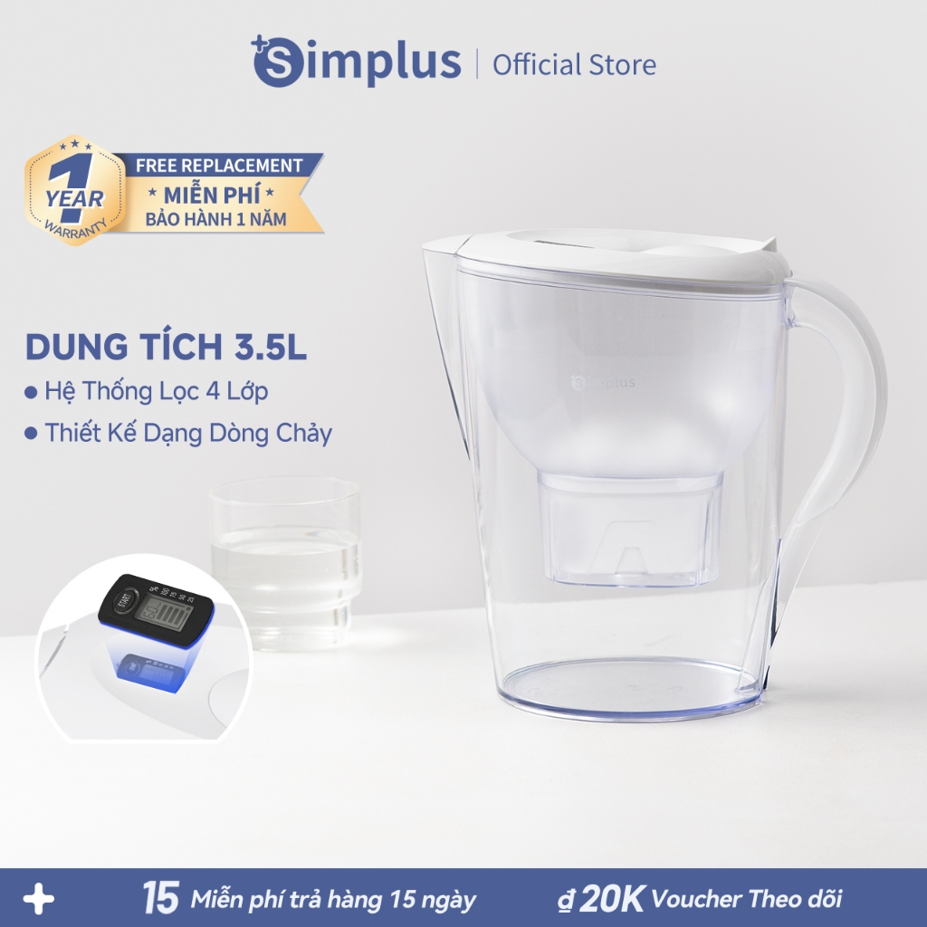 Simplus  Bình Lọc Nước Cầm Tay Dung Tích Lớn  3.5L LVSH001 - Bảo Hành 1 Năm 1 Đổi 1
