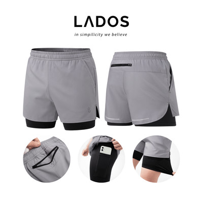 Quần Shorts Thể Thao Chạy Bộ 2 Lớp Run Active LADOS-4202 Chất Dù Lót Thun Dai Poly Bảo Hộ Tuyệt Đối