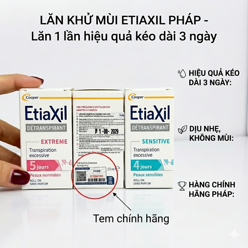 (Pháp) Lăn Khử Mùi Etiaxil Giảm Tiết Mồ Hôi Giảm Hôi Nách Hiệu Quả