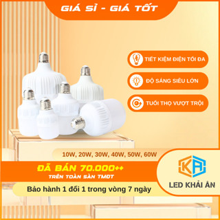 Bóng Đèn Led Trụ 10W, 20W, 30W, 40W, 50W, 65W - Đèn Led Chống Nước, Tiết Kiệm Điện 90%, Bóng Đèn Led Siêu Sáng Khải Ân