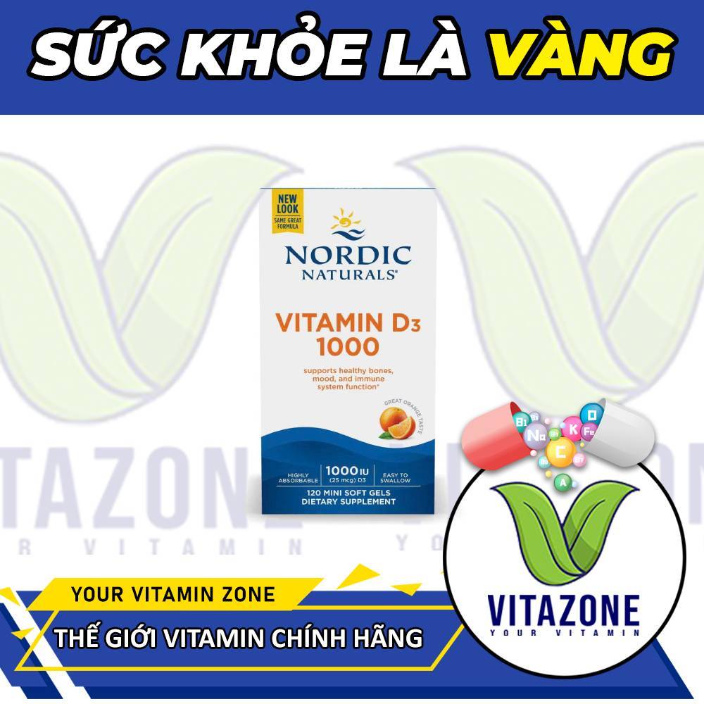 Vitamin D3 1000 IU Nordic Naturals – Tăng Cường Sức Khỏe