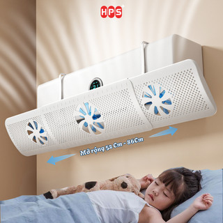Tấm Chắn Gió Điều Hòa ABS 3 Cánh Quạt Thế Hệ Mới Xoay 180 Độ, Kéo Giãn 52-86cm Cản Gió Máy Lạnh Bảo Vệ Sức Khỏe cho bé