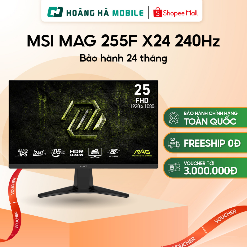 Màn hình MSI MAG 255F X24 (24.5 inch/FHD/IPS/240Hz/0.5ms) - Chính hãng