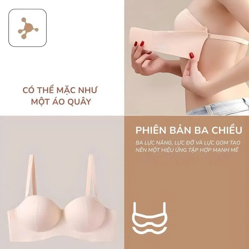 [Santony] Áo Lót Nâng Ngực Tàng Hình Không Gọng 3in1, Cúp 3D, Chống Trượt, Dây Rời, 3 Cách Mặc - A20 | BigBuy360 - bigbuy360.vn