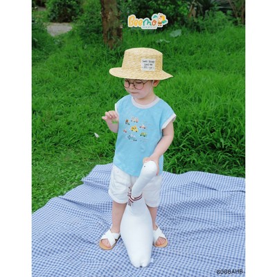 Áo ba lỗ Beemo cổ tròn in hình ô tô vải cotton xược co giãn cho bé đi học, đi chơi 6066AHB