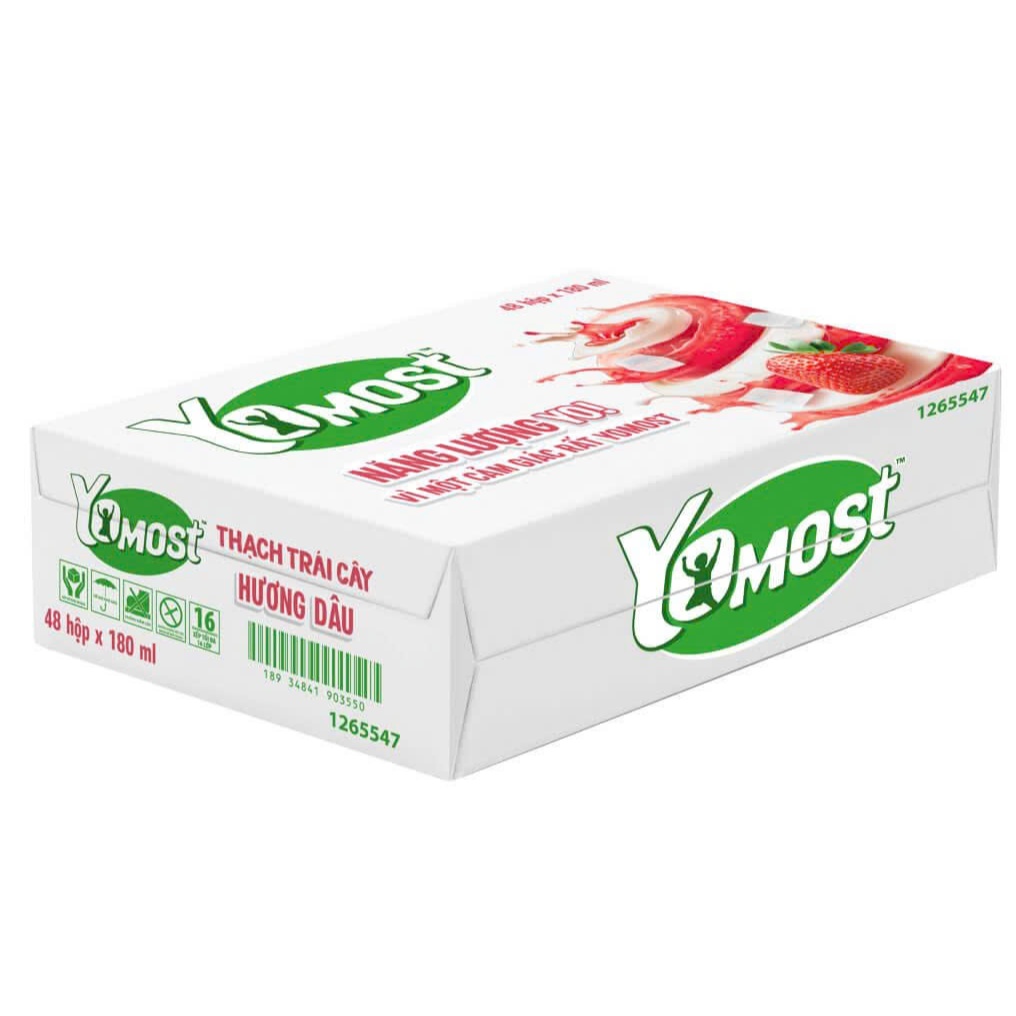 Thùng YoMost Thạch Dâu 48 hộp x180ml