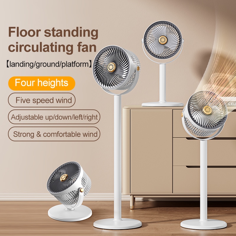 S34 High-Speed Handheld Fan with 5 Wind Speed Settings, 4 Heights, LED Display, 4000mAh Battery, Met