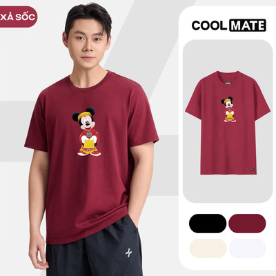 [MUA 2 GIẢM 5%][BST 2026]Áo thun nam nữ cotton 100% 220gsm IN Mickey Lì Xì Áo đôi Coolmate