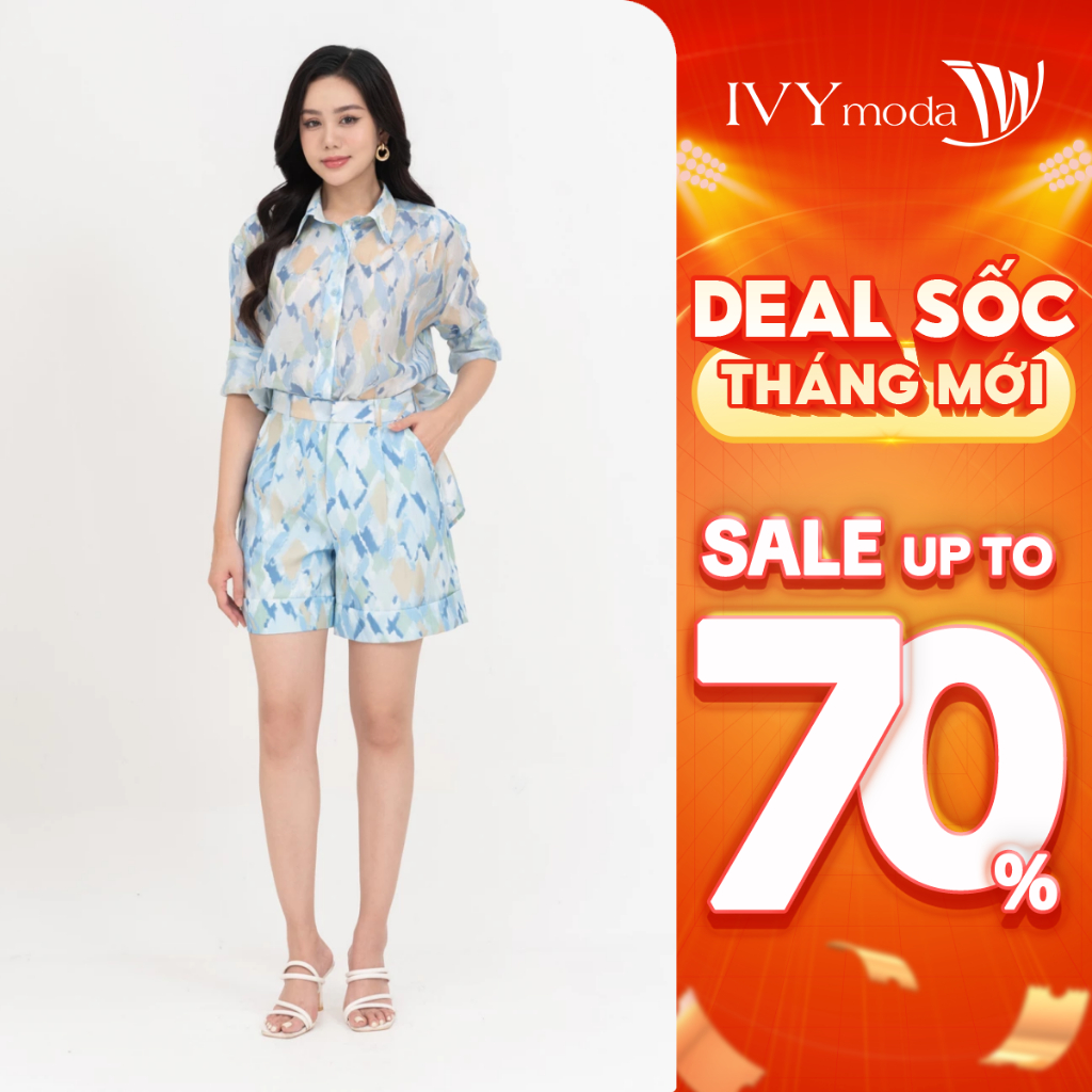 Quần short Lozenge nữ IVY moda MS 20B9780