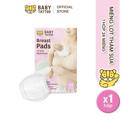 BABY TATTOO Miếng Lót Thấm Hút Sữa Dành Cho Các Mẹ Sau Sinh Và Đang Cho Con Bú, Hộp 24 Miếng