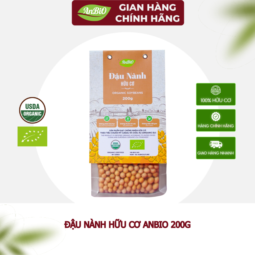 {CHÍNH HÃNG ANBIO} Đậu nành hữu cơ Anbio - Chứng nhận hữu cơ USDA & EU