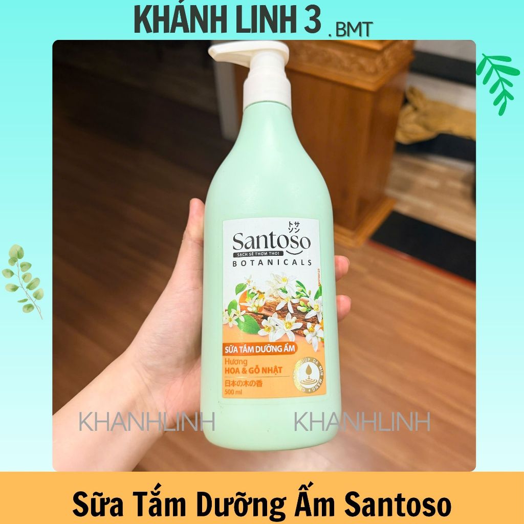 Sữa Tắm Dưỡng Ẩm Santoso hương anh đào nhật chai 500ml.