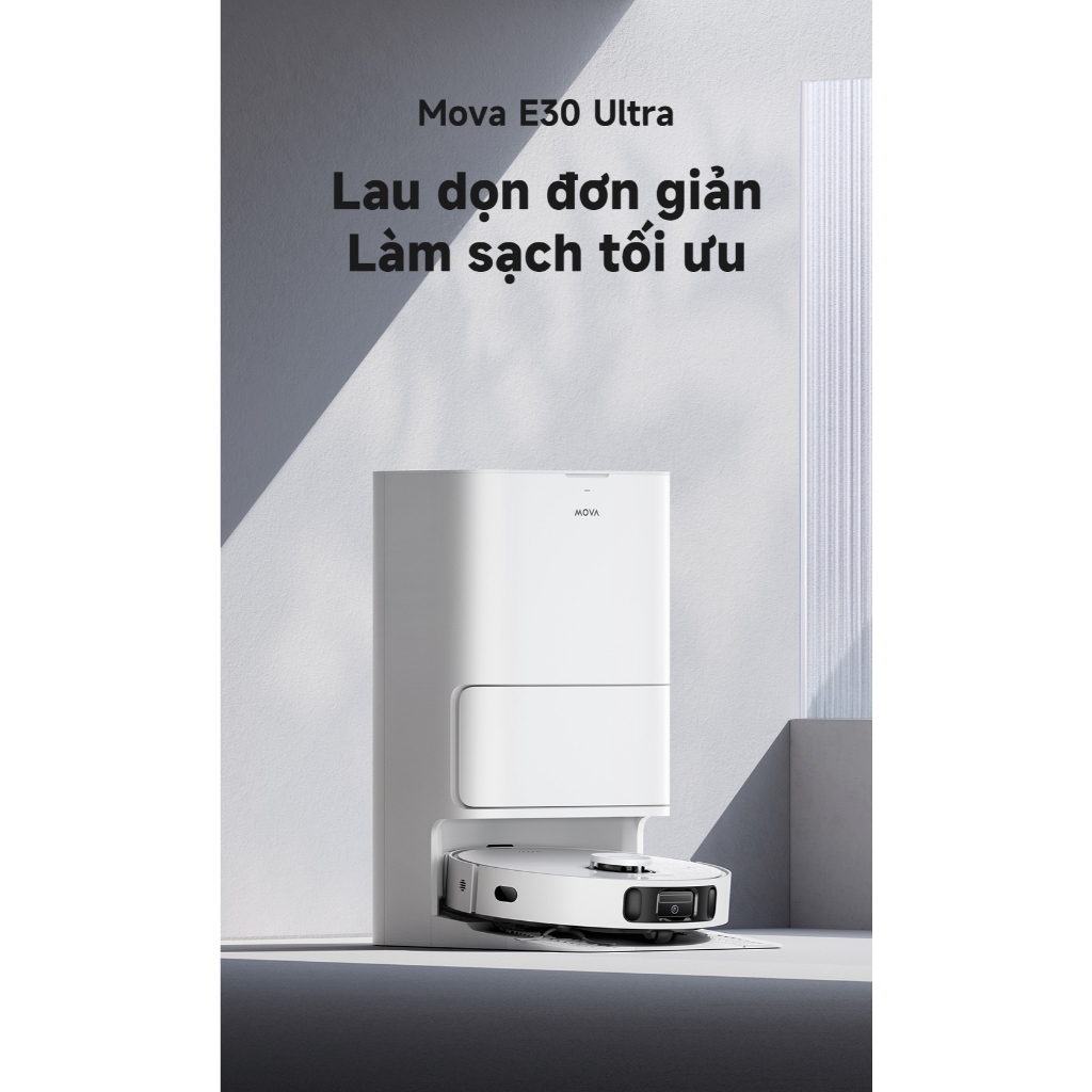 [CÓ SẴN]Mova E30 Ultra Robot | Lực hút 7000Pa | giặt và sấy giẻ lau tự động | BH 36 tháng