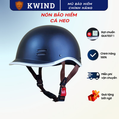 Nón bảo hiểm dáng cá heo, thoáng khí, freesize 55-59cm, chính hãng, an toàn, cá tính
