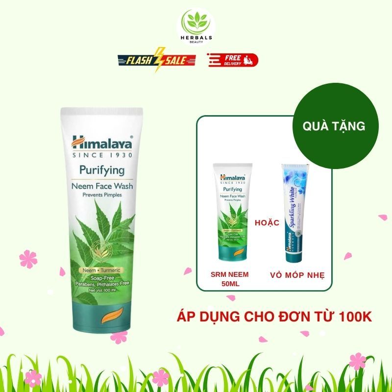 [MỚI] Sữa rửa mặt giảm mụn mờ thâm Himalaya Purifying Neem Face Wash 100ml