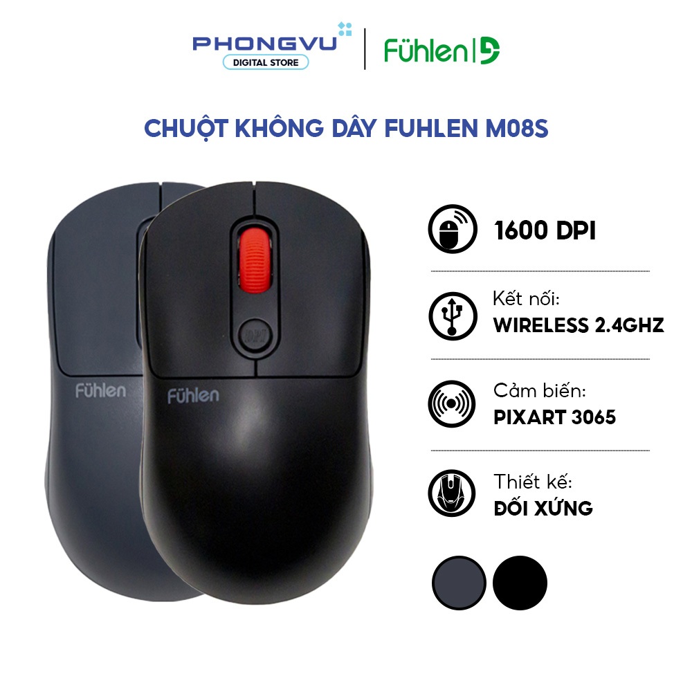 Chuột không dây Fuhlen M08S - Bảo hành 24 tháng
