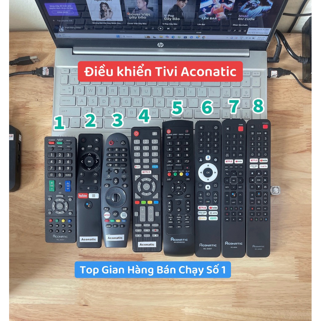 Điều khiển Tivi Aconatic hàng chính hãng( Dùng cho Tivi Aconatic có mẫu điều khiển như hình)