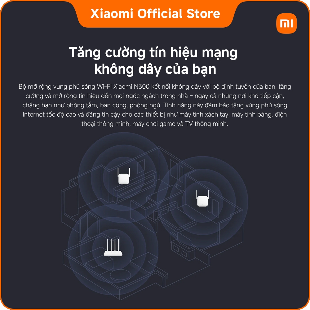 Xiaomi WiFi Range Extender N300 | 2x2 Ăng-ten rời | Thiết lập dễ dàng | 300Mbps | BigBuy360 - bigbuy360.vn