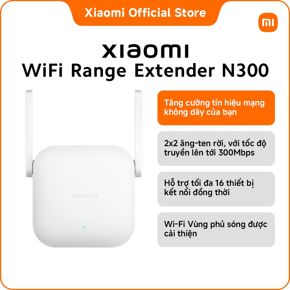 Xiaomi WiFi Range Extender N300 | 2x2 Ăng-ten rời | Thiết lập dễ dàng | 300Mbps | BigBuy360 - bigbuy360.vn
