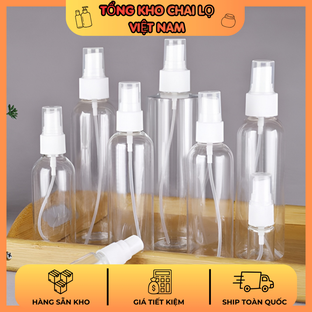Chai Nhựa Pet Xịt Giọt Cao Cấp 15ml - 300ml Chiết Mỹ Phẩm, Chai Lọ Mỹ Phẩm Du Lịch