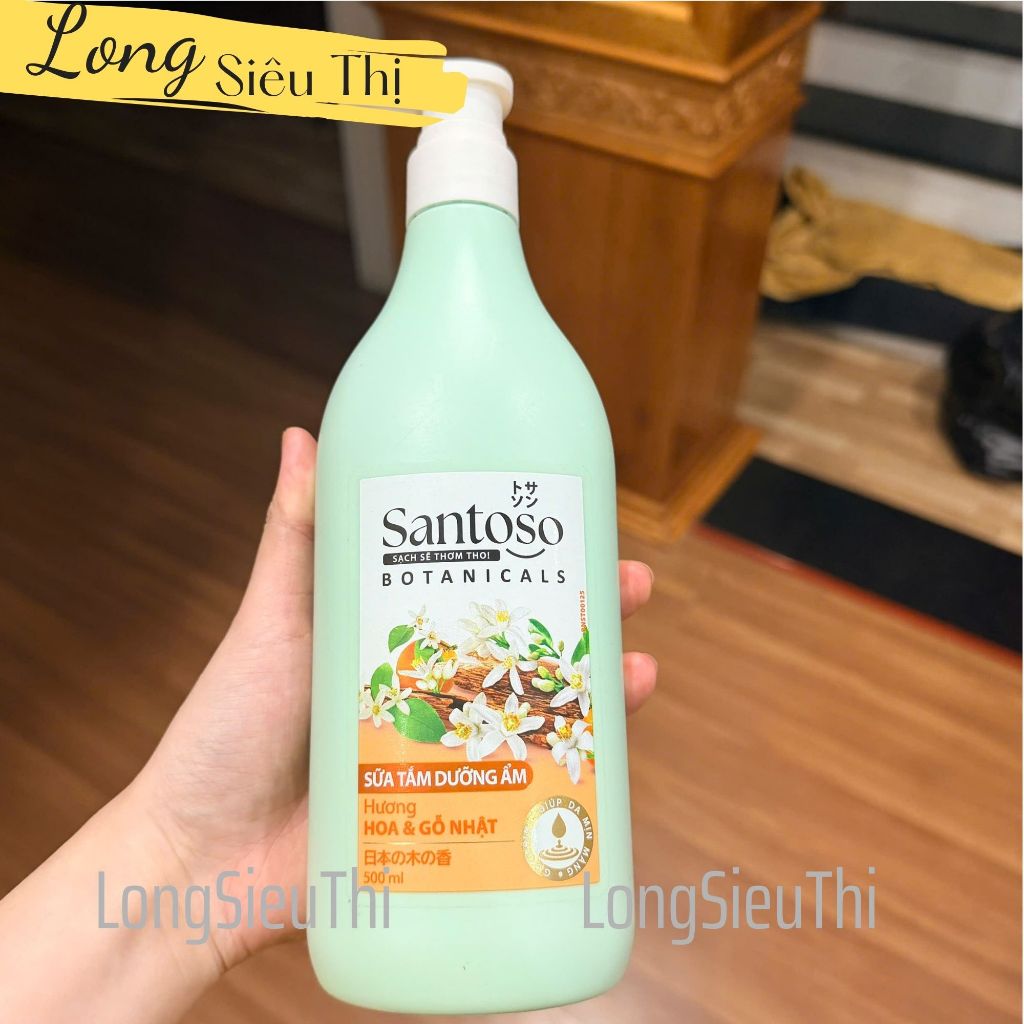 Sữa Tắm Dưỡng Ẩm Santoso hương anh đào nhật chai 500ml.