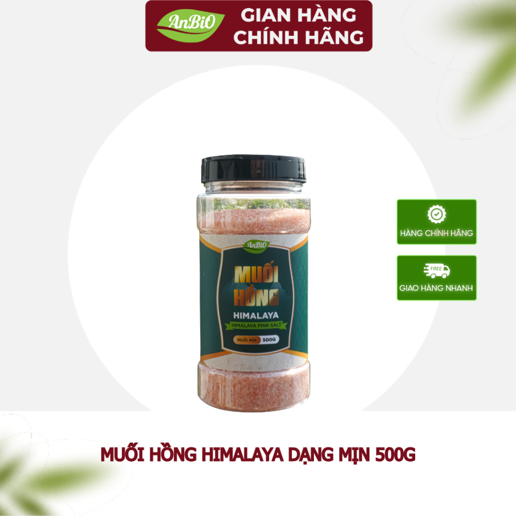 {CHÍNH HÃNG ANBIO} Muối hồng nguyên chất Himalaya Anbio 500g - mỏ muối lâu đời tại Pakistan thuộc Hi