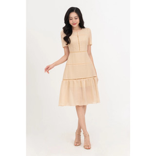 Đầm lụa ôm dáng xòe nữ IVY moda MS 48M8290