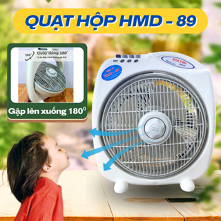 Quạt hộp tản HMD89, quạt tản để bàn 3 chế độ gió công suất 35W tiết kiệm điện - Bảo hành 12 tháng