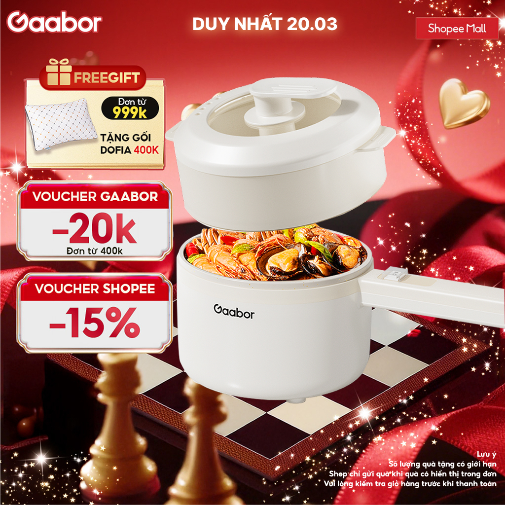 Nồi Điện Gaabor EC-30M01A 2.5L 600W vân đá chống dính