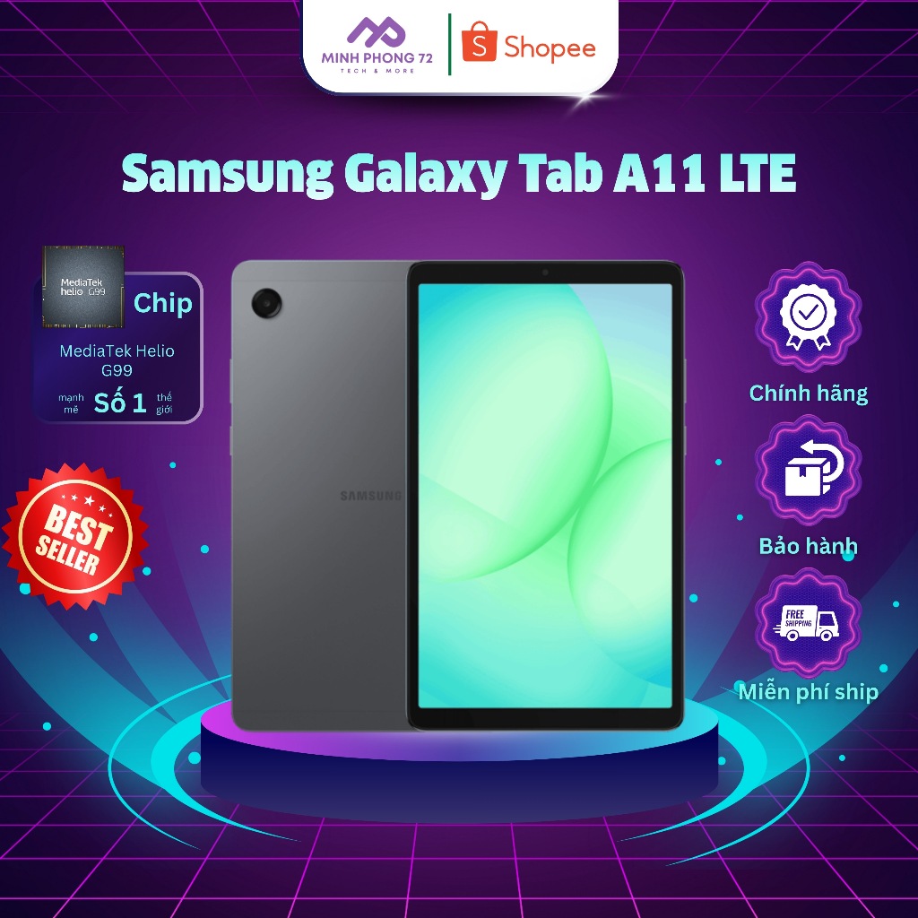 Samsung Galaxy Tab A11 LTE 4GB/64GB – Máy Tính Bảng Màn Hình Lớn, Kết Nối 4G LTE, Hàng Chính Hãng