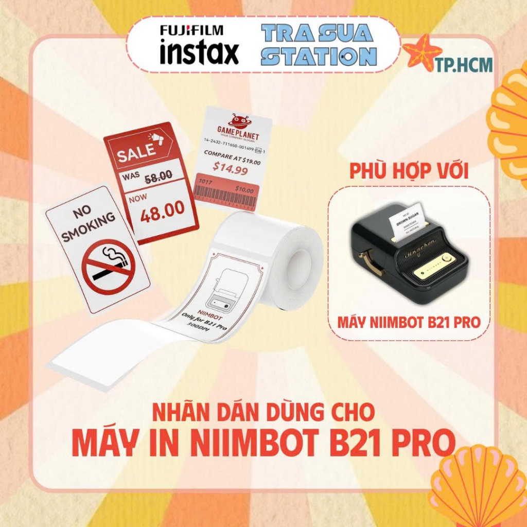 Giấy nhãn trắng trơn in được màu đỏ NIIMBOT dùng cho máy in label B21 Pro/  Chỉ dùng cho máy B21 Pro