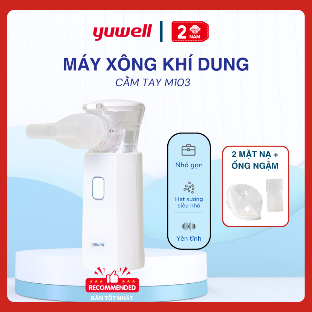 Máy xông khí dung, xông mũi họng cầm tay Yuwell M103 - Nhập khẩu chính hãng, bảo hành 2 năm