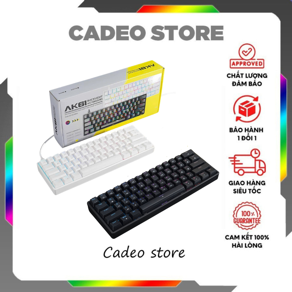 Phím Cơ AK61 Mini 61 Keys – Keyboard Gaming RGB, Nhỏ Gọn, Hiệu Năng Cao