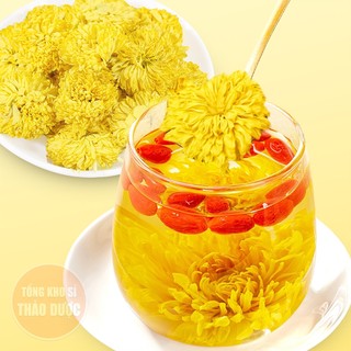 Hoa cúc vàng 100g, nguyên bông, thơm, đẹp, pha trà, nguyên liệu nấu trà sâm bông cúc