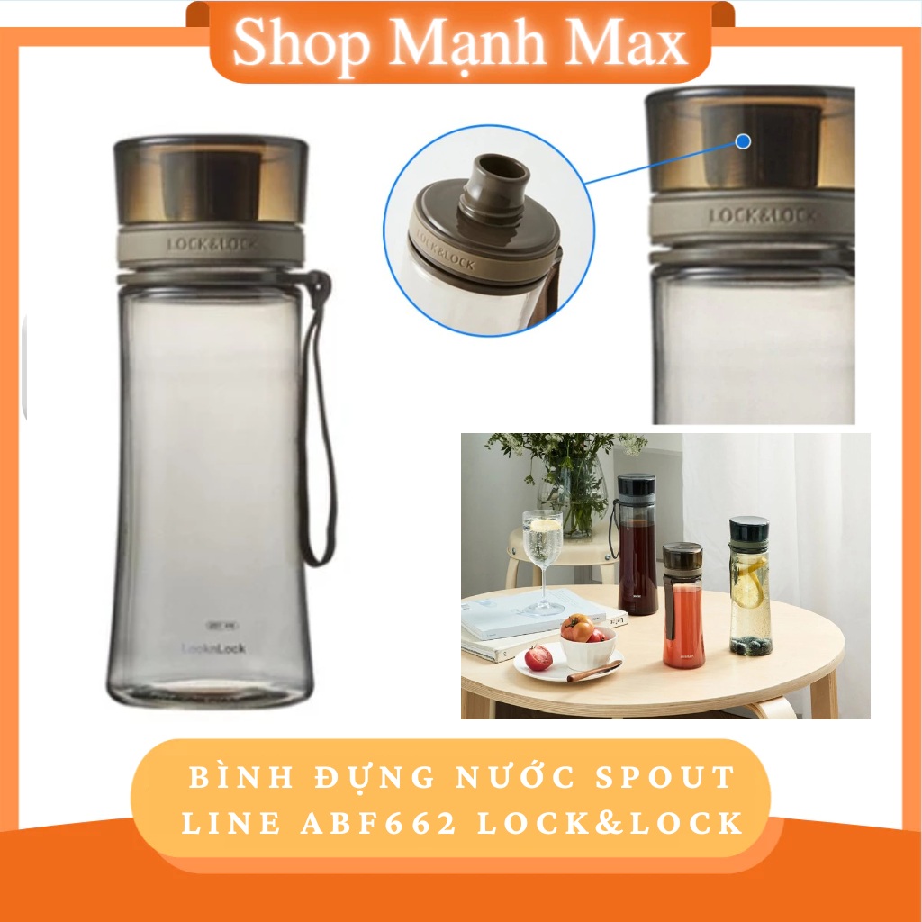 Bình Đựng Nước Spout Line ABF660 Lock&Lock, có dây đeo cầm tay dễ dàng mang đi mọi nơi bạn muốn