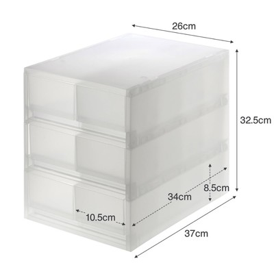 Muji Bộ 6 Ngăn Kéo Nhựa Nông 26x37x32-5cm