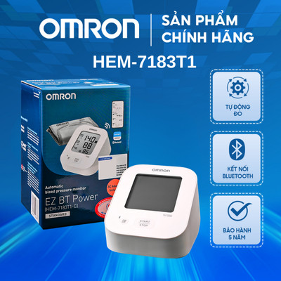 Máy đo huyết áp bắp tay OMRON HEM-7183T1 -  Đo tự động, kết nối Bluetooth, thương hiệu Nhật Bản